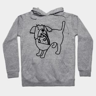 Cute Dog and Funny Pizza Slice Outline Hoodie